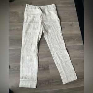 Suitsupply Cream Linen Pants